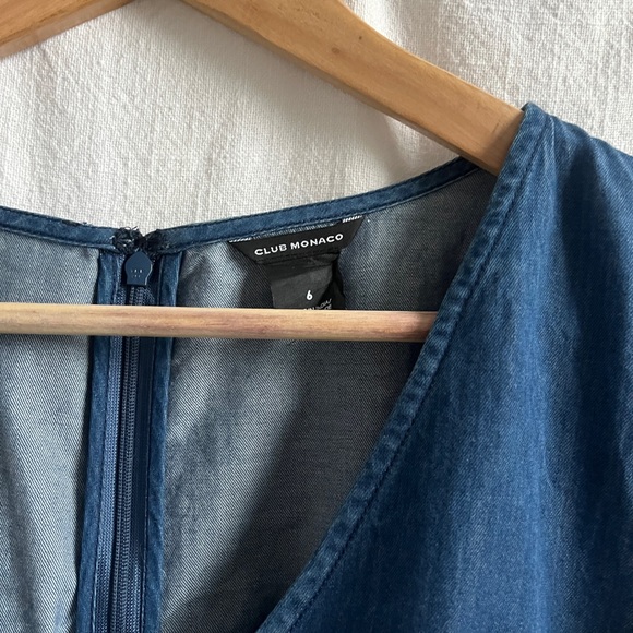 Club Monaco Blue Chambray Flared Sleeve Mini Dress - Picture 3 of 6